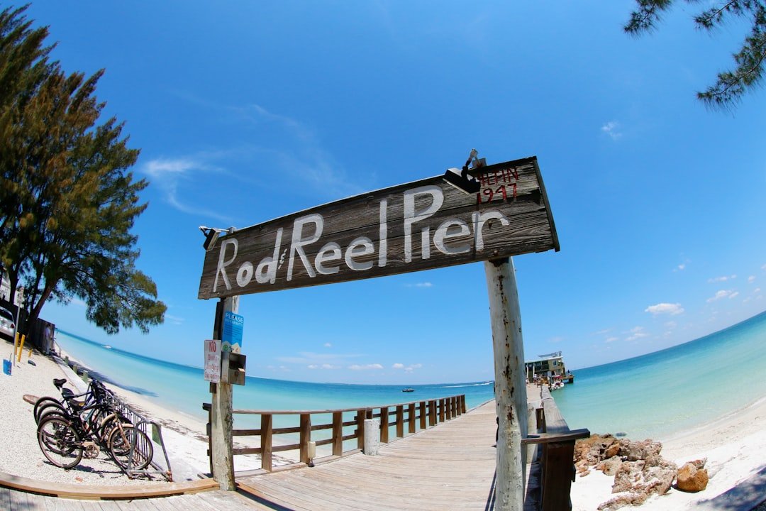 Beach boardwalk and pier view