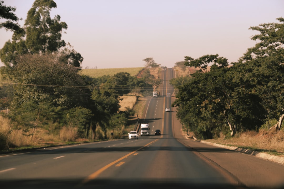 Road trip car travel with scenic views