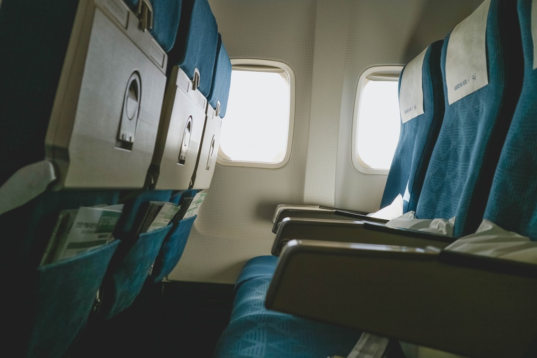 empty jet plane seating row