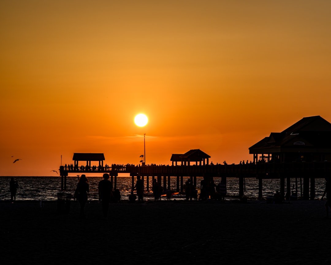 Clearwater Beach Florida sunset with pier