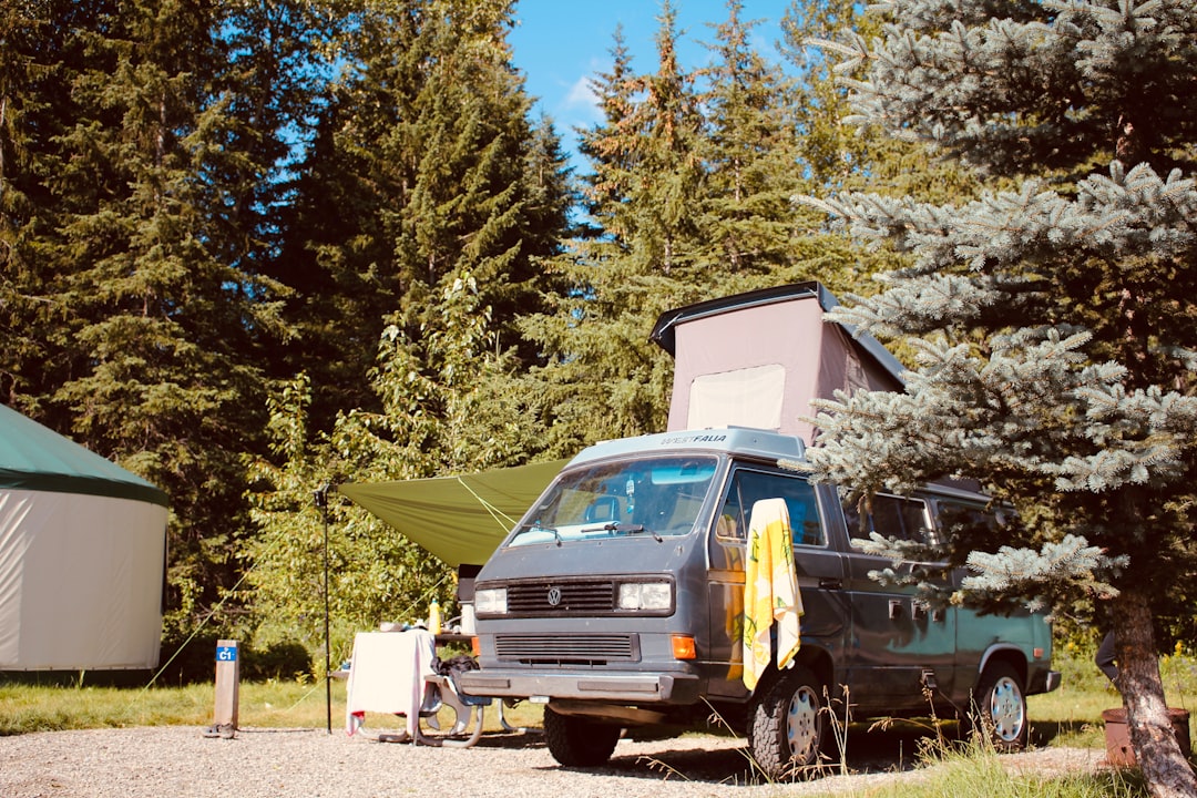 DIY camper van build conversion in progress showing tools and materials