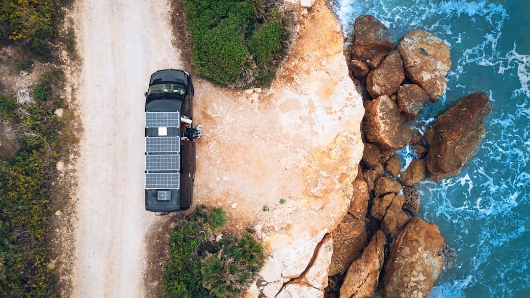 Solar panels on campervan roof