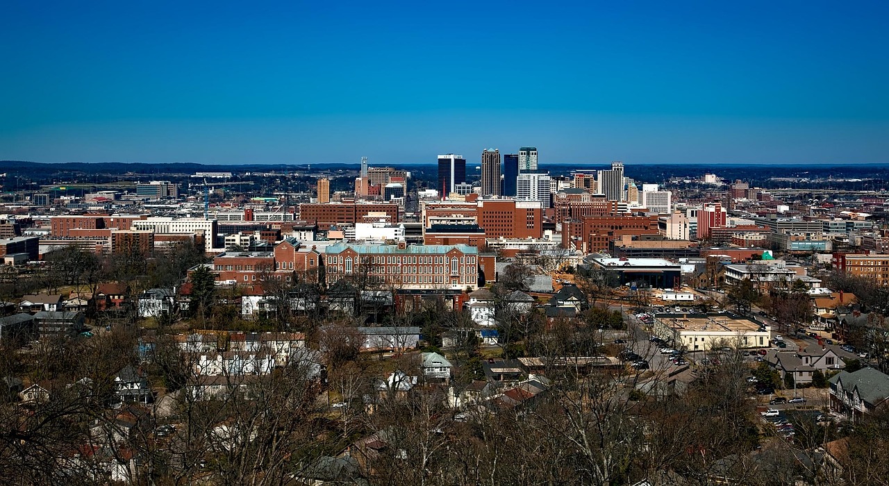 Birmingham Alabama cityscape showing modern downtown skyline