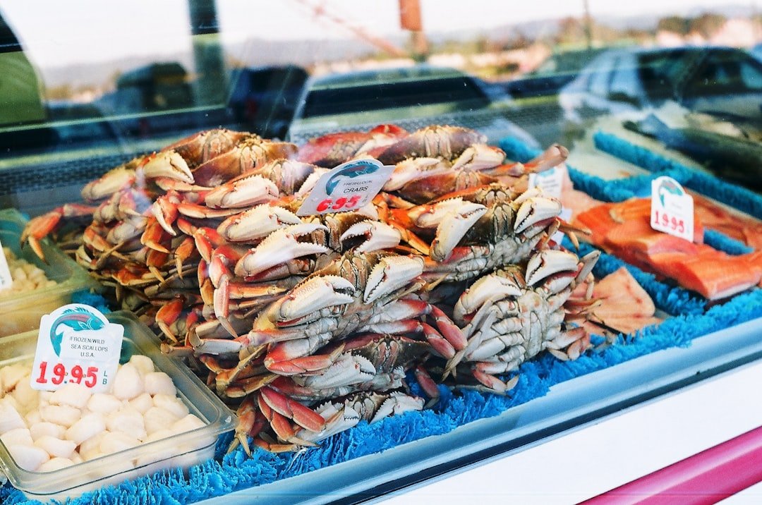 Fresh Dungeness crab Oregon coast seafood market