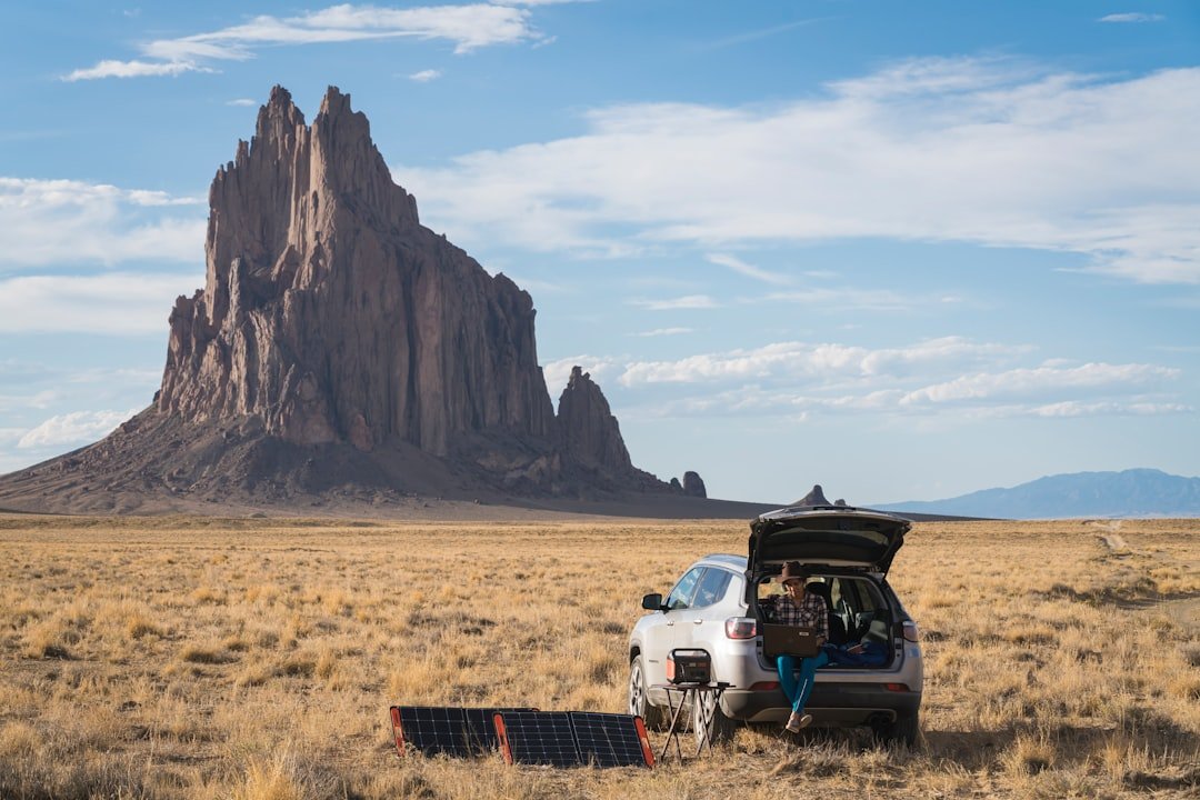 Campervan roof with solar panels installed