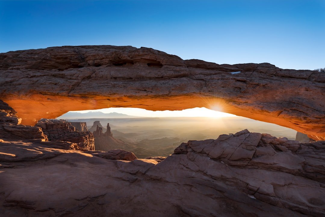 Canyonlands Mesa Arch canyon view sunrise