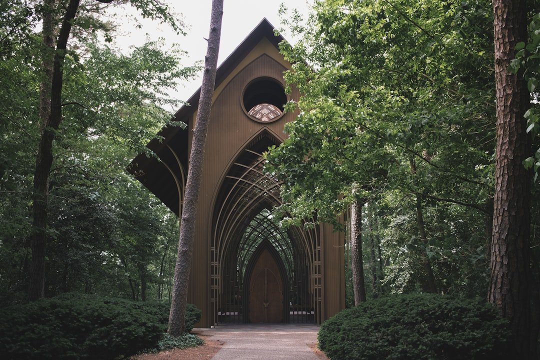 Thorncrown Chapel in the Ozark woods