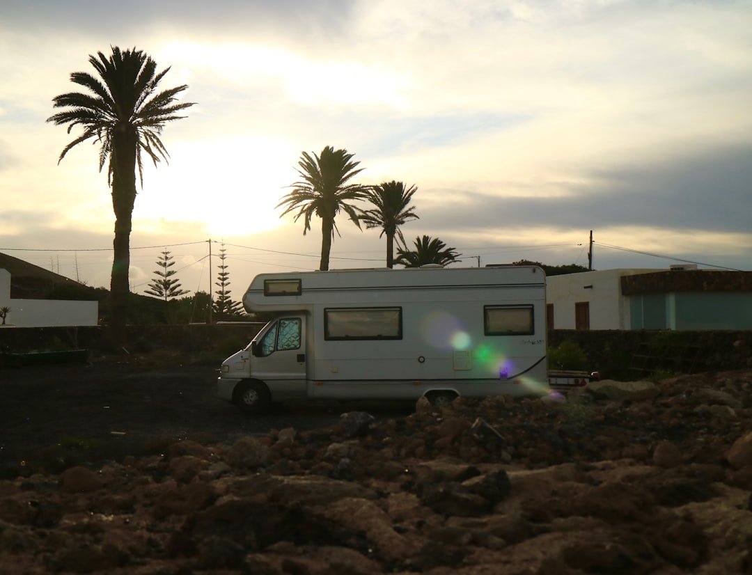 RV solar setup with panels and equipment