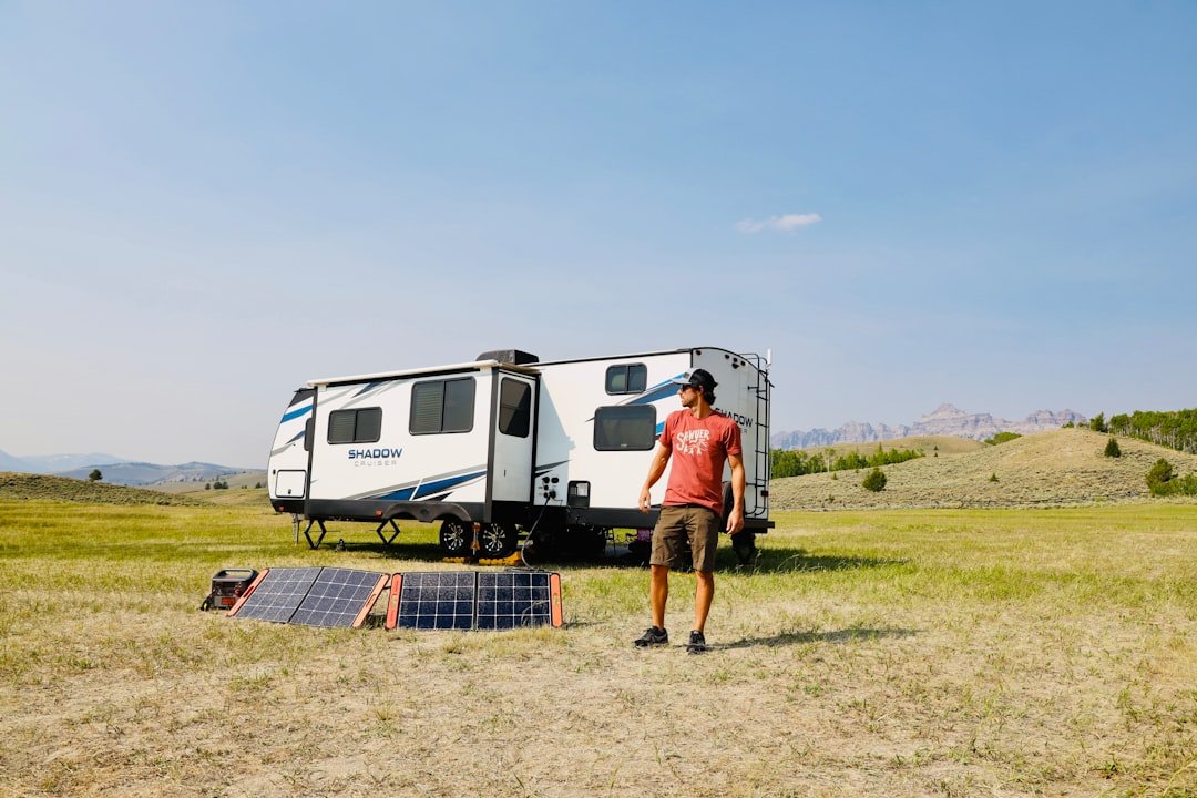 Travel trailer batteries and solar panel