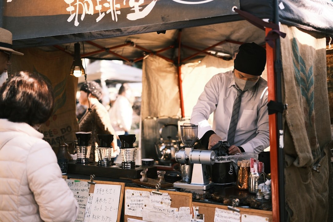 Pour over coffee brewing while traveling