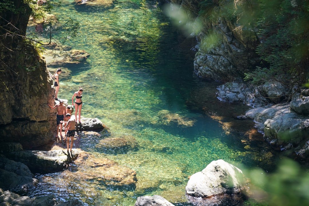 Natural rock water slide at Slide Rock Arizona