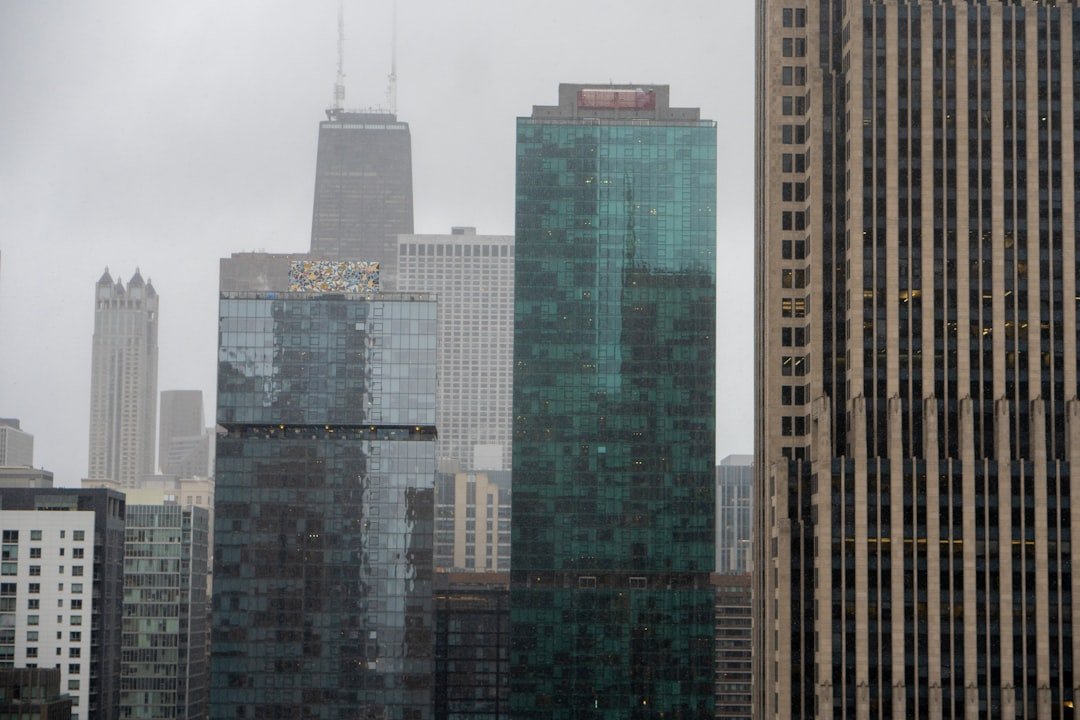 Chicago hotel room with city skyline view