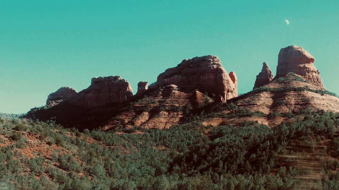 Peaceful meditation spot among Sedona's red rock formations