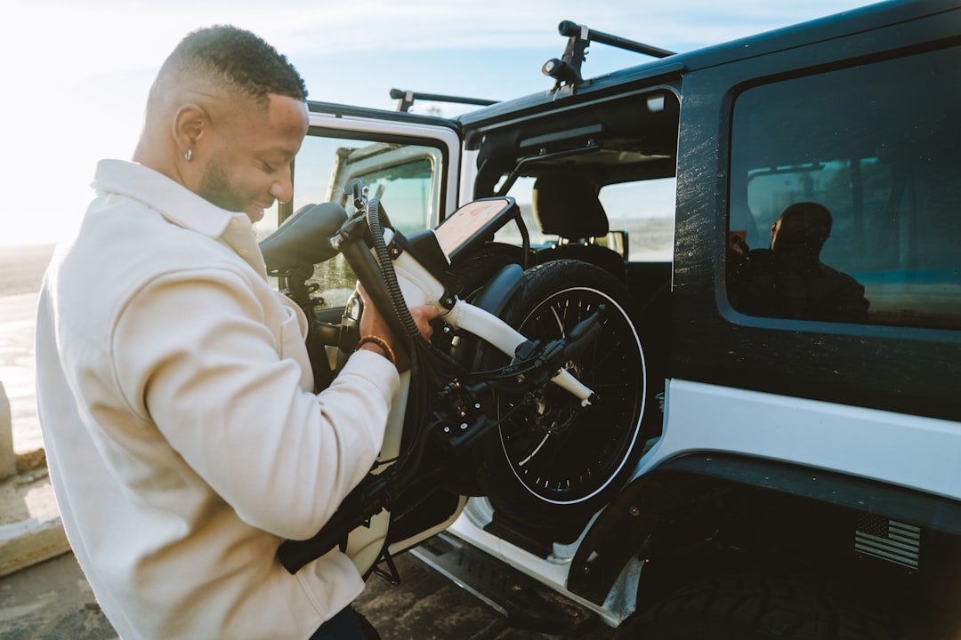 Folding electric bike ready for travel adventure