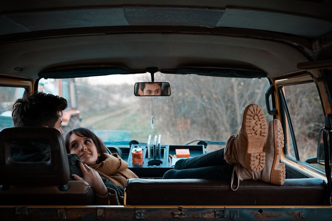 Van conversion workshop with building tools and materials