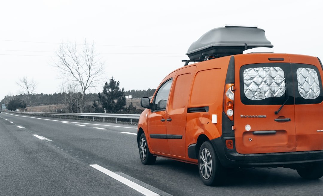Solar panels mounted on campervan roof in sunlight