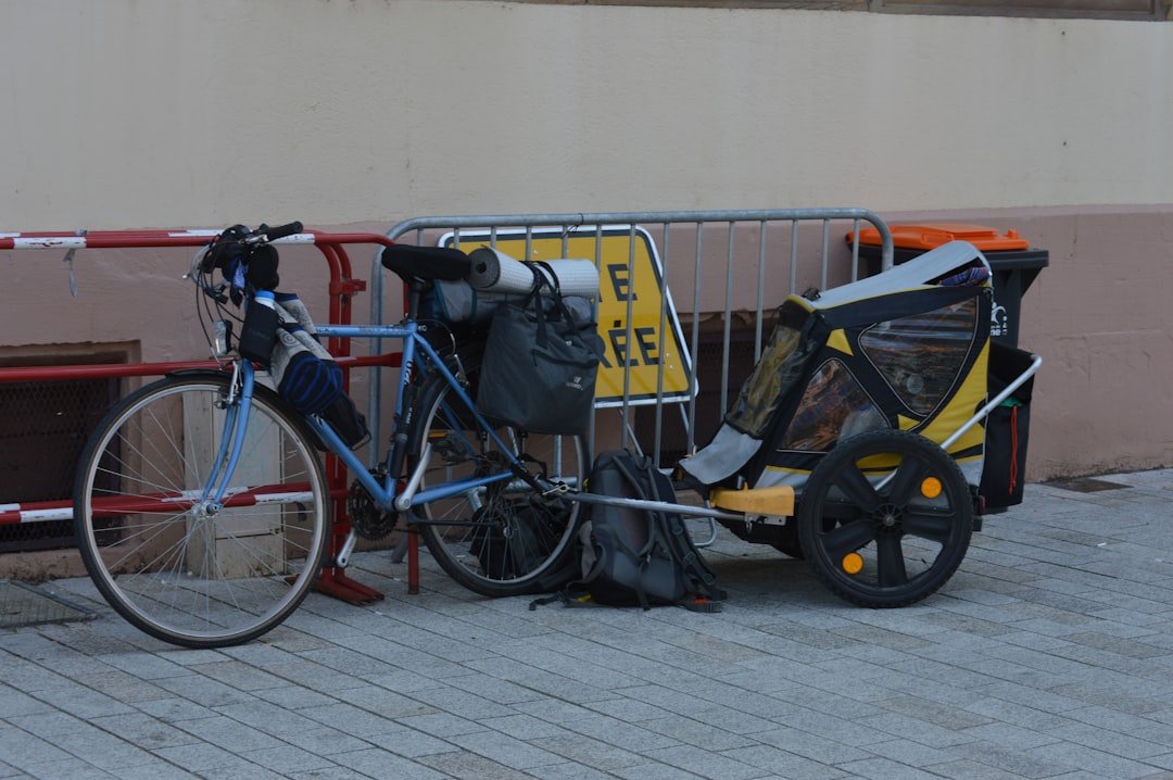 Bicycle touring camping adventure with stunning scenic backdrop