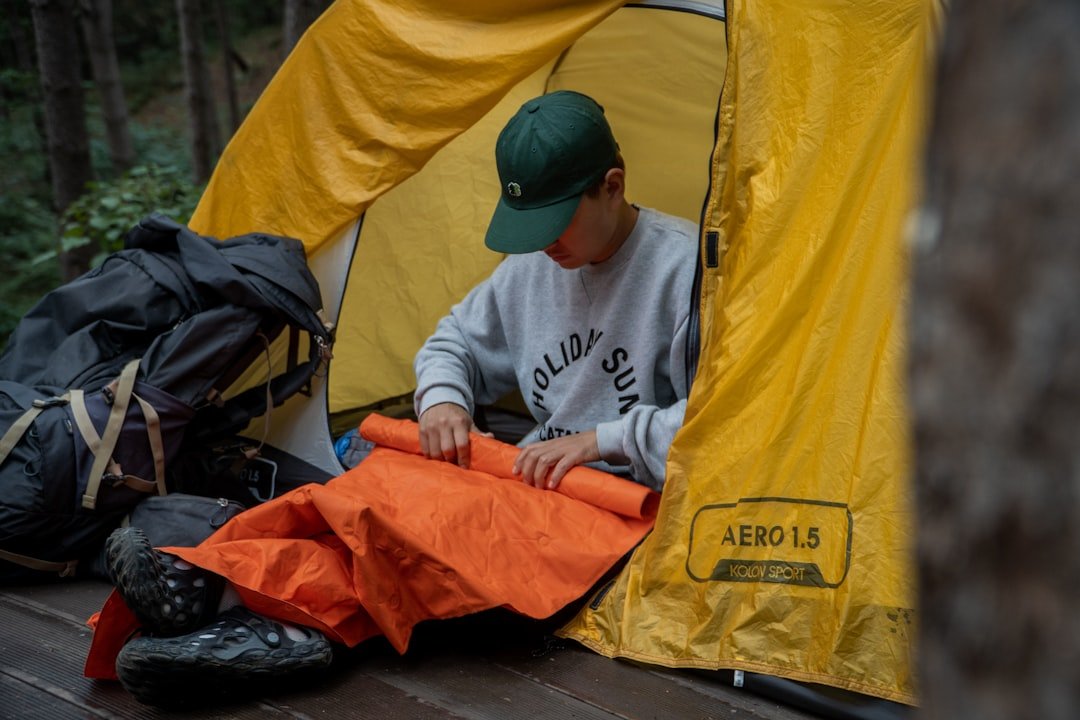 Cozy sleeping bag set up for outdoor camping under the stars
