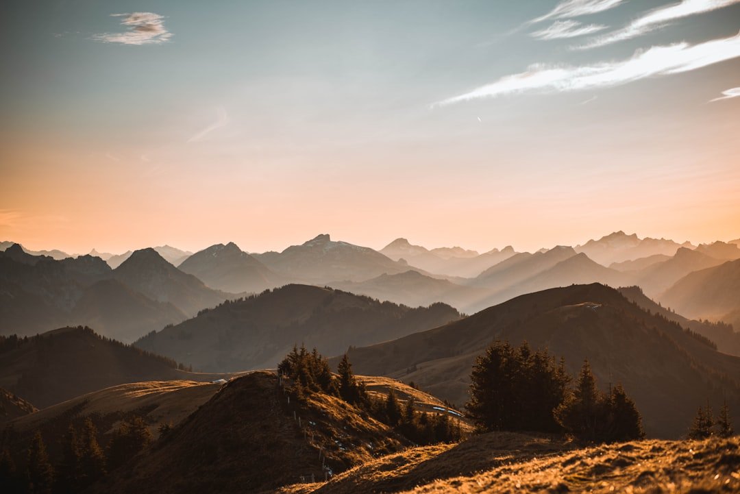 Mountain hiking with scenic panoramic view