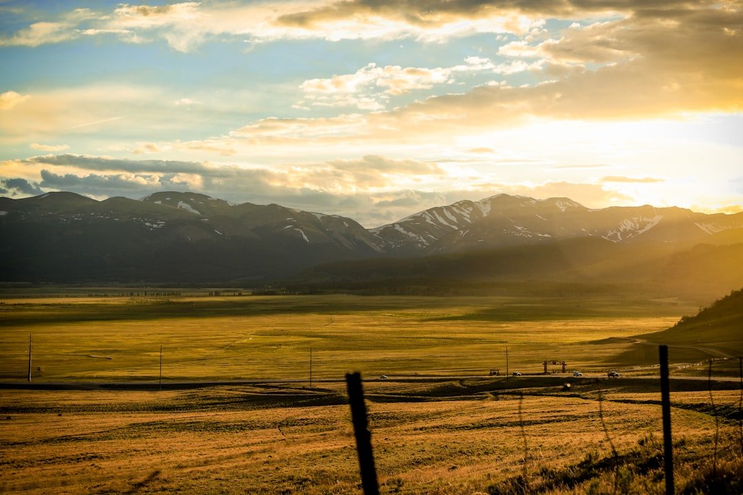 Rocky mountain sunset over the peaks