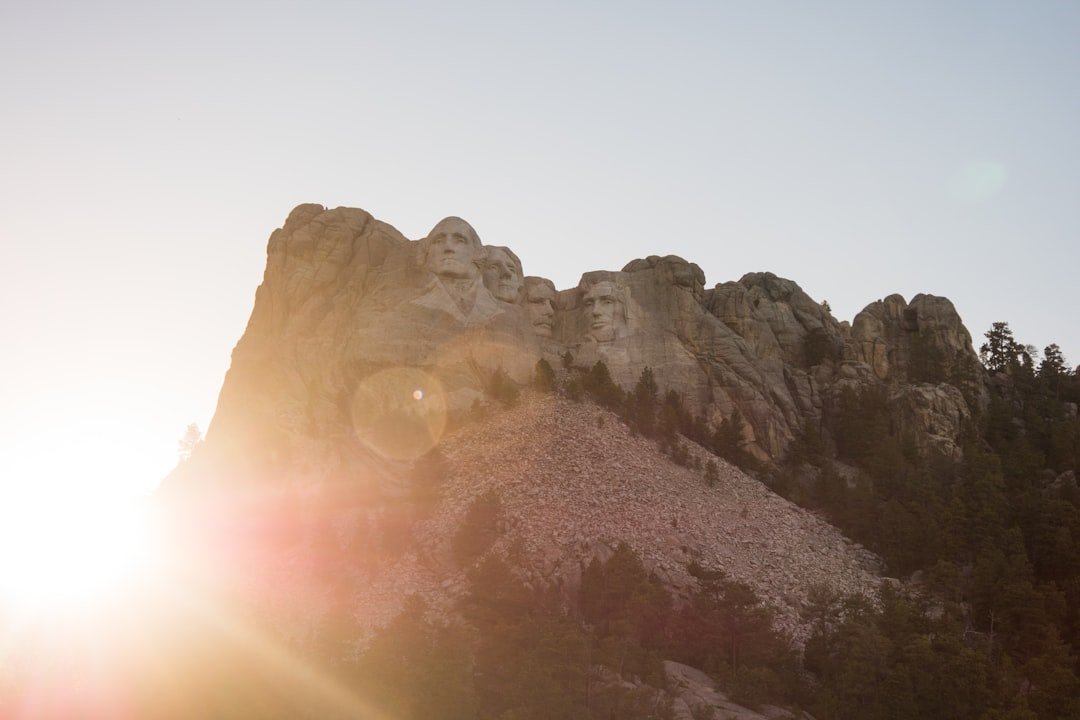 Mount Rushmore National Memorial at sunset