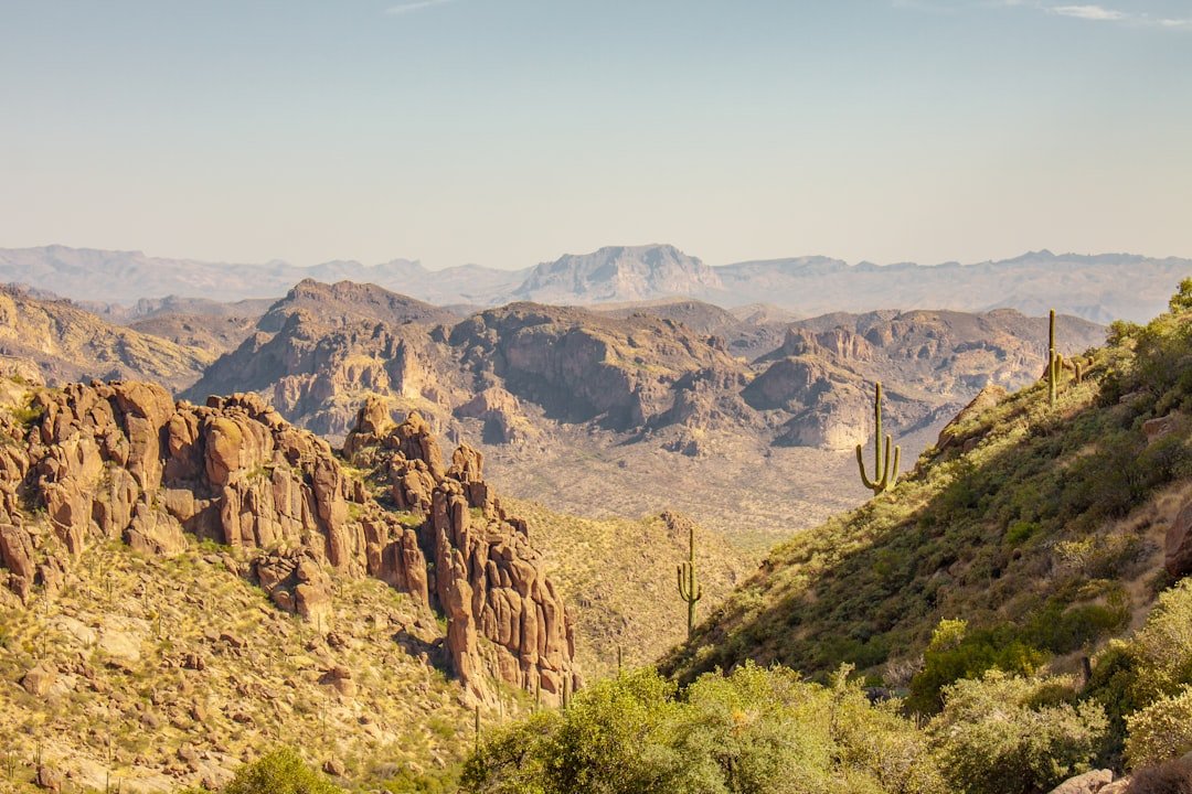 Hiking through a hot, sunny desert landscape