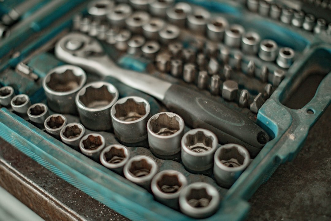 Mechanic tools laid out on workbench