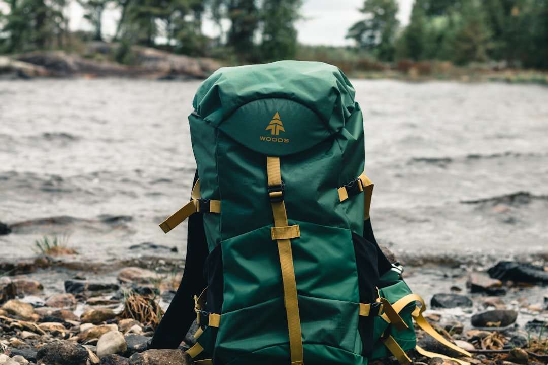 Lightweight hiking backpack on outdoor trail