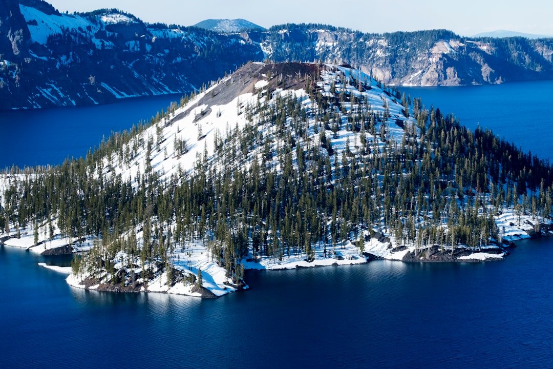 Wizard Island viewed from the rim of Crater Lake