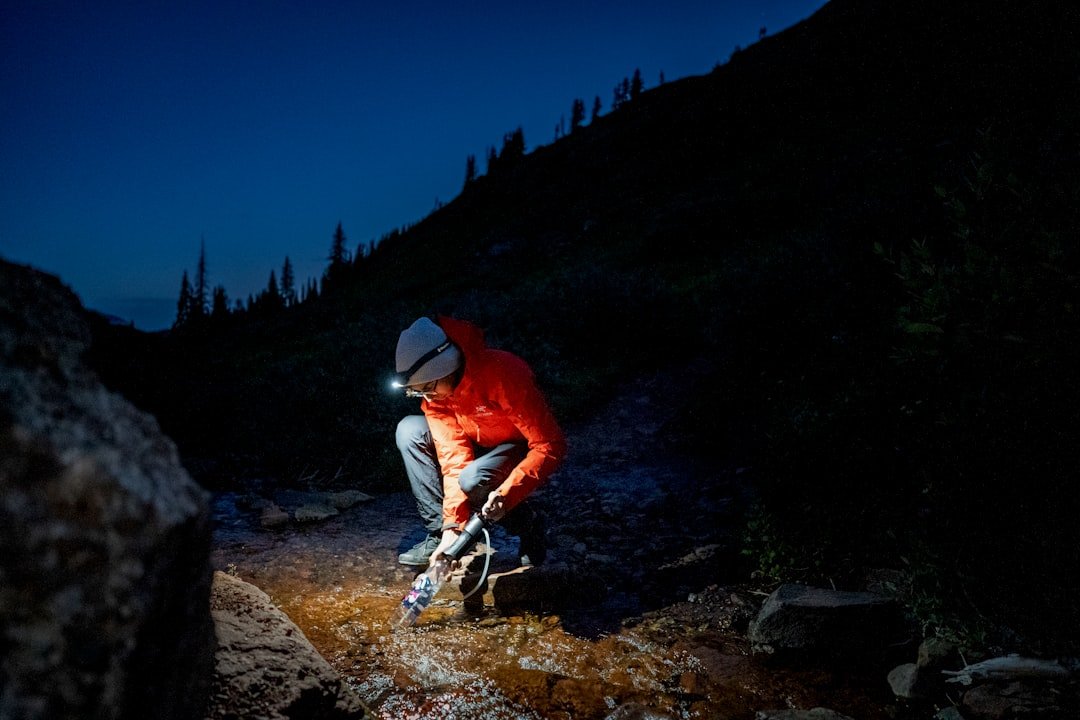 Flashlight and headlamp for camping at night