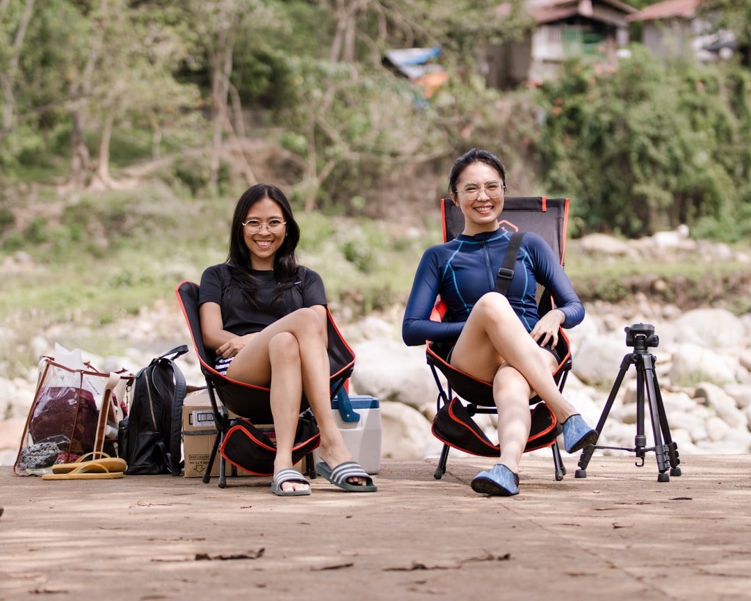 Camp chair set up outdoors