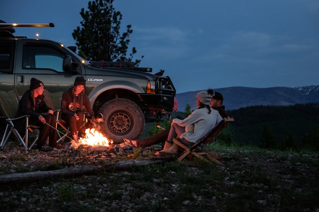 Campfire evening at a boondocking site