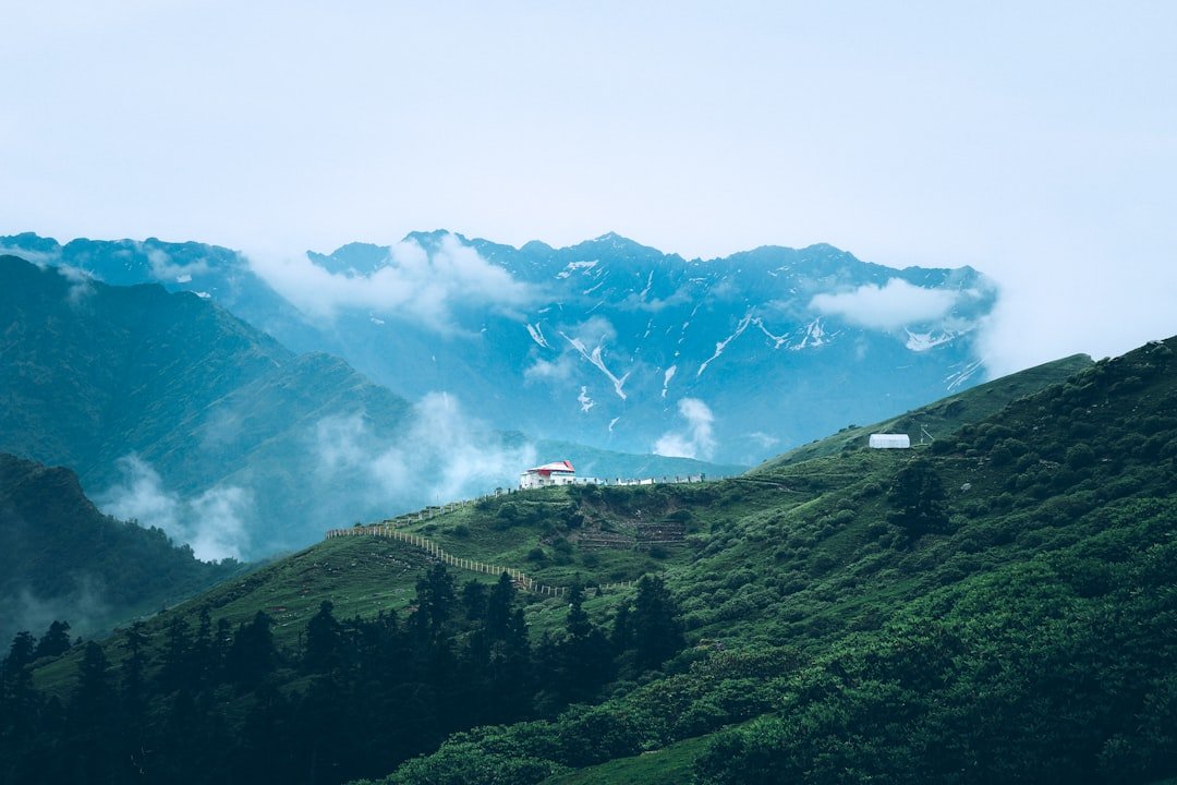 Mountain foothills hiking trail with scenic views