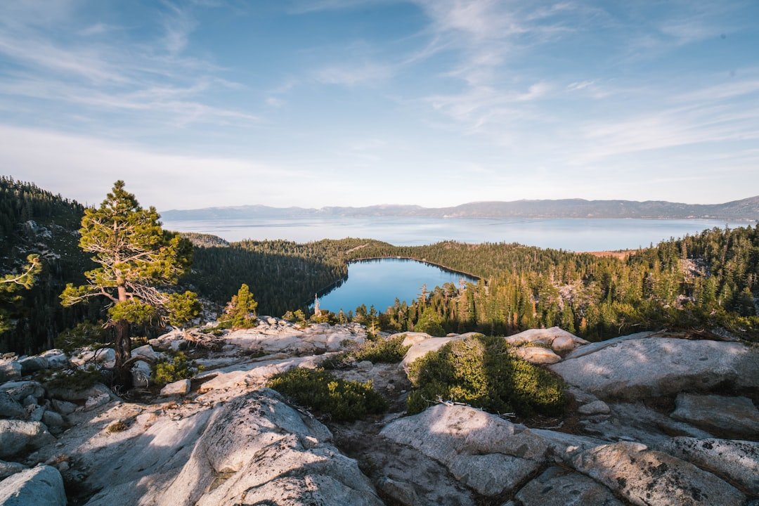 Mountain hiking trail with Tahoe wilderness views