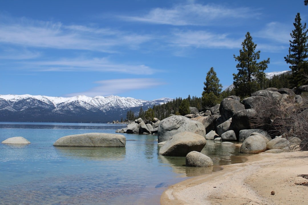 Crystal clear water at a Lake Tahoe beach