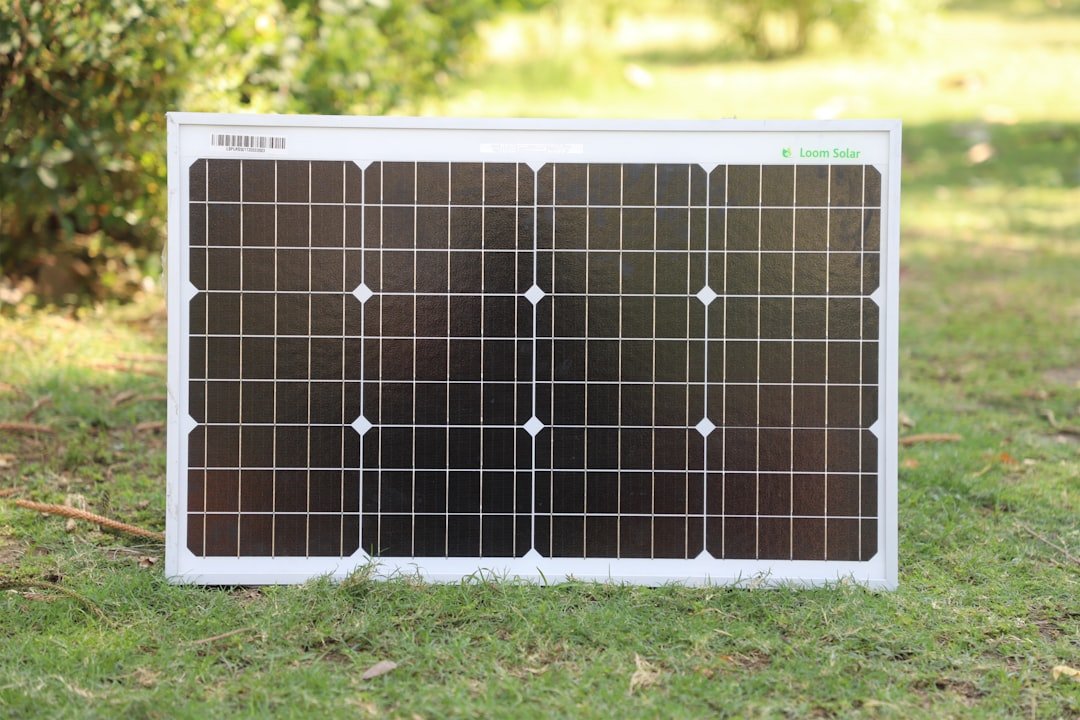 Portable solar panel charging devices at a campsite