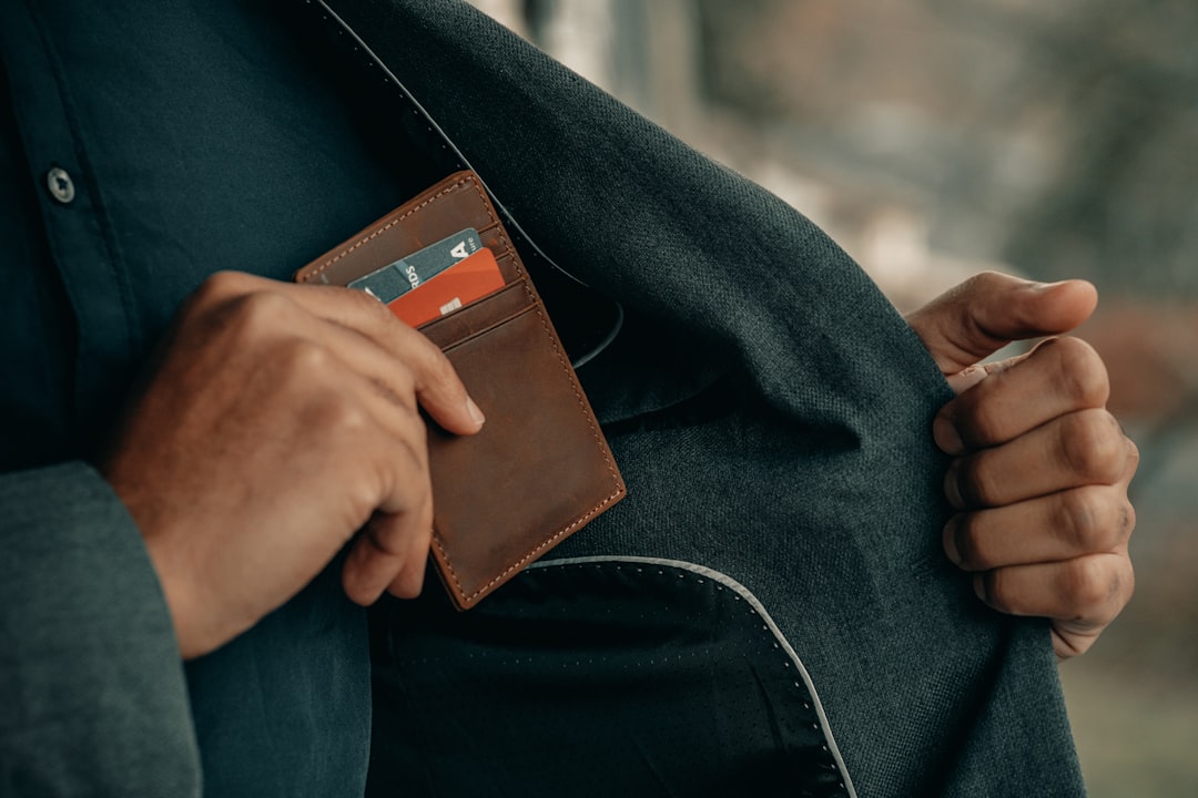 Travel wallet passport organizer on table