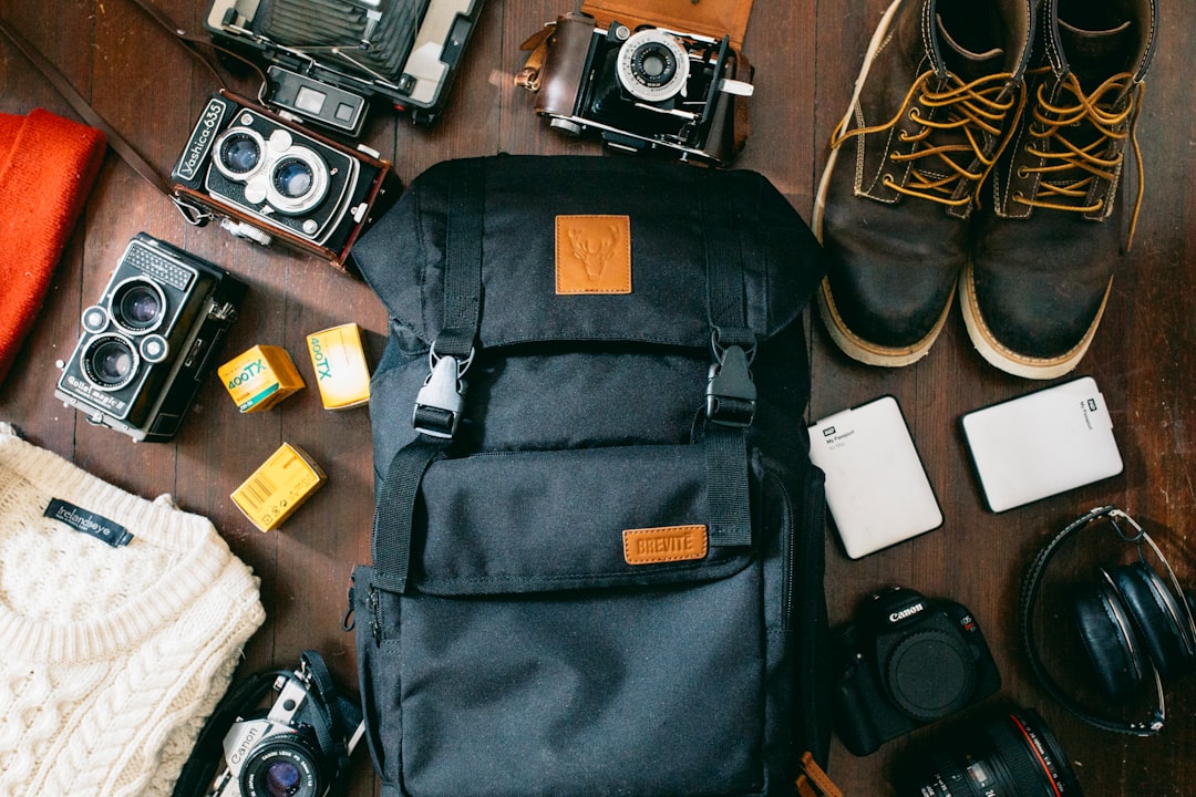 Packing cubes organized inside a travel backpack