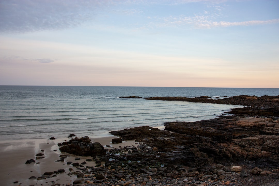 Ogunquit Beach stretching along the southern Maine coast at low tide