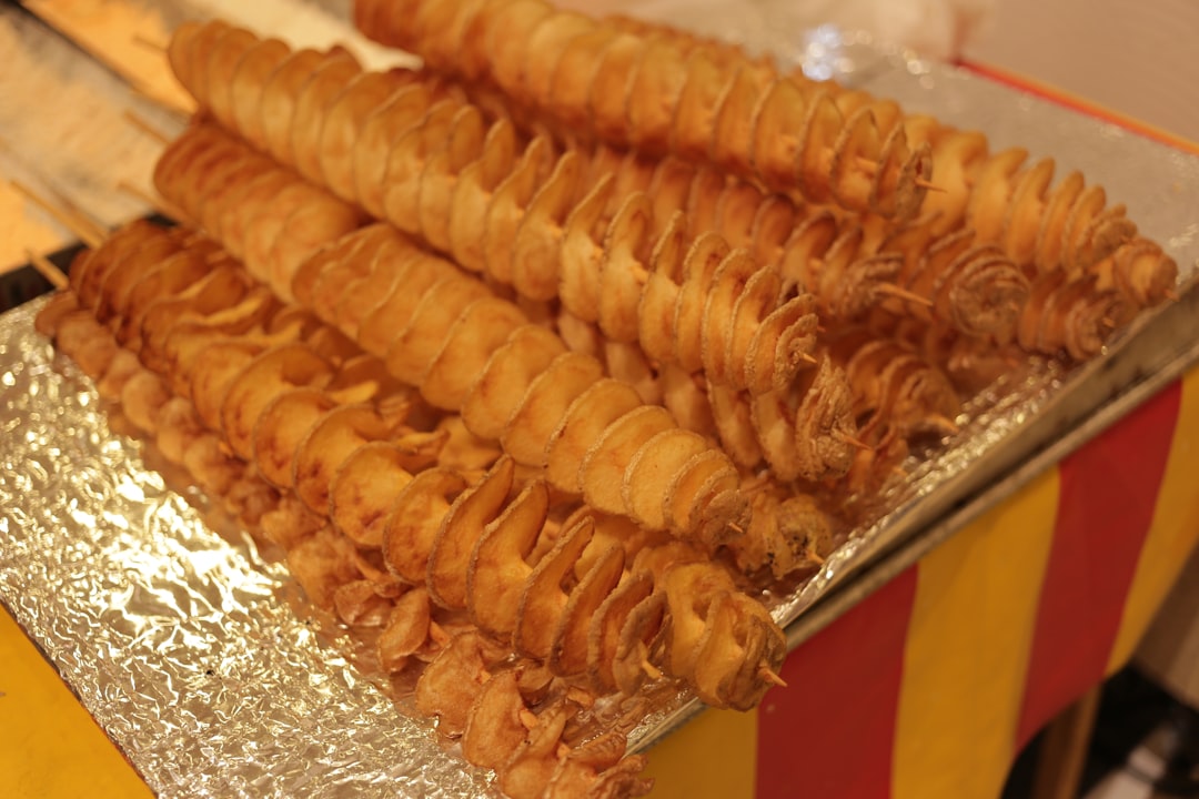 Fried food on a stick at the fair