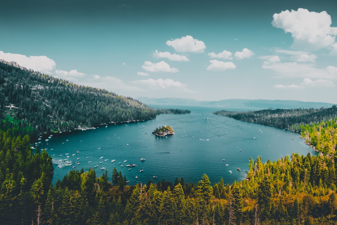 Lake Tahoe glowing under late August afternoon sun