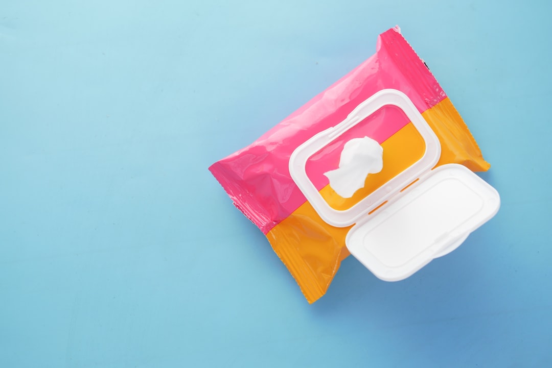 Cleansing face wipes laid out for travel use