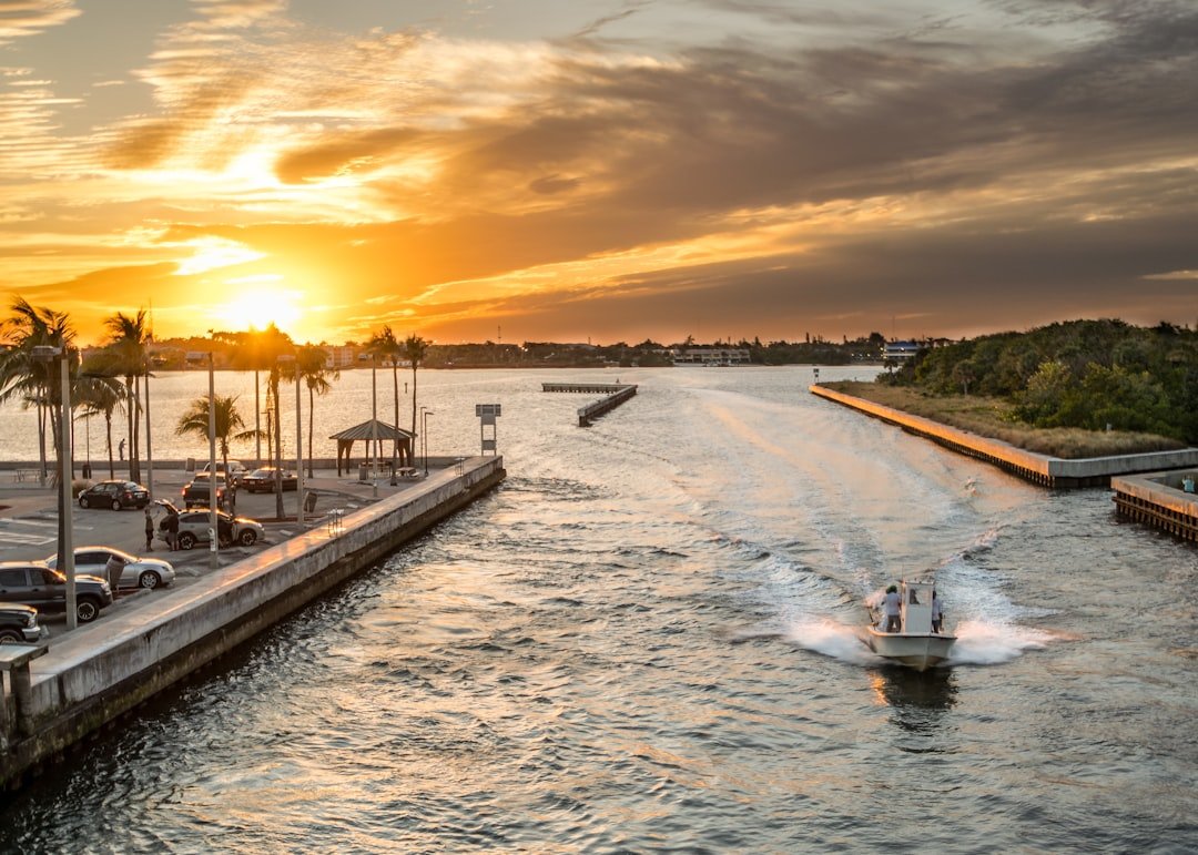 Pontoon boat navigating Florida island waterways