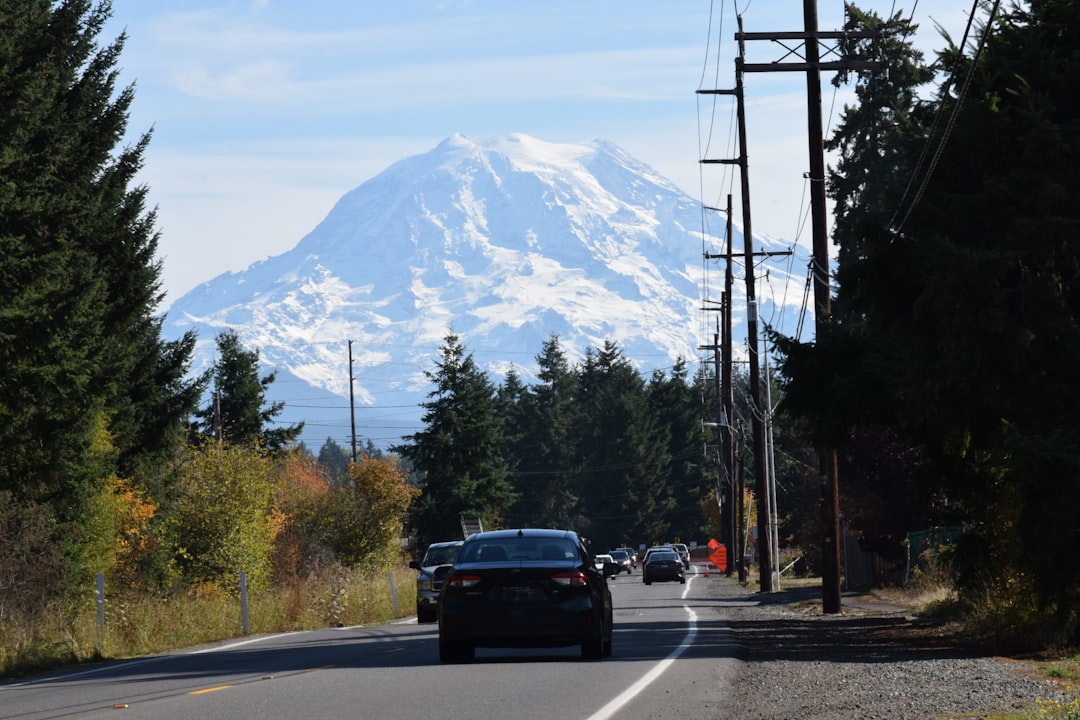 Scenic mountain highway winding through the Cascades