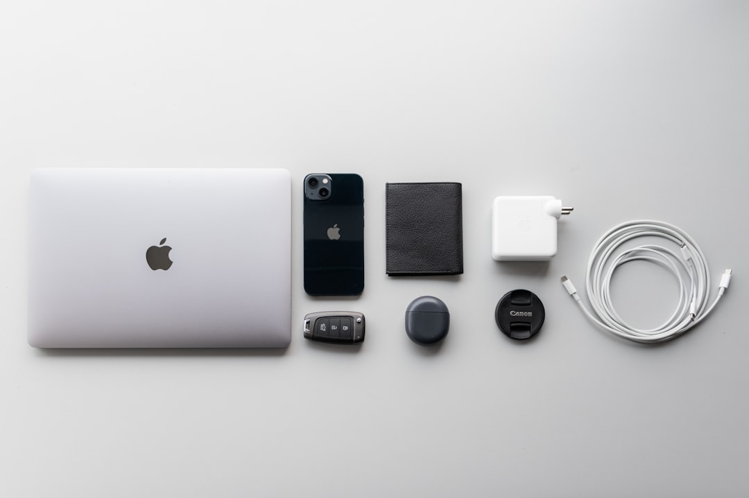 Organized travel tech accessories and cables