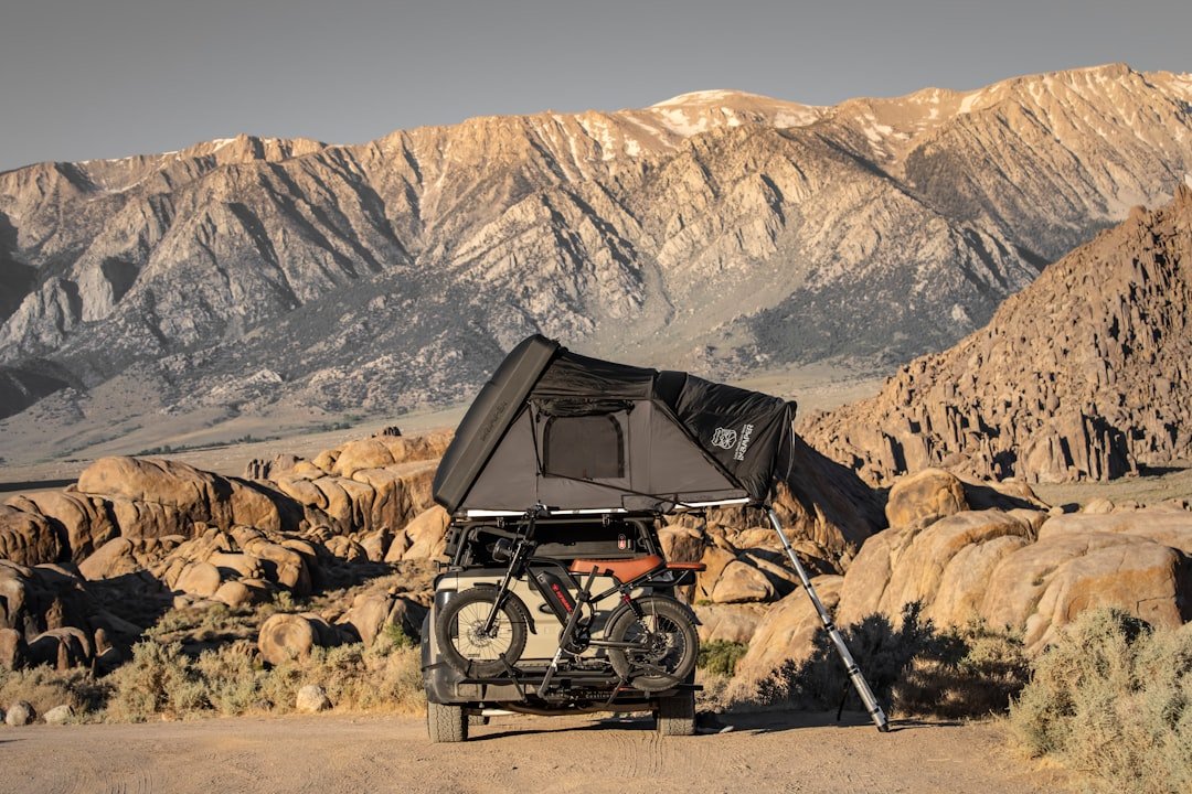 Remote off-grid camping spot in the mountains with no facilities