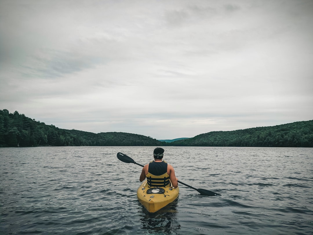 Waterproof dry bag used during river kayak trip