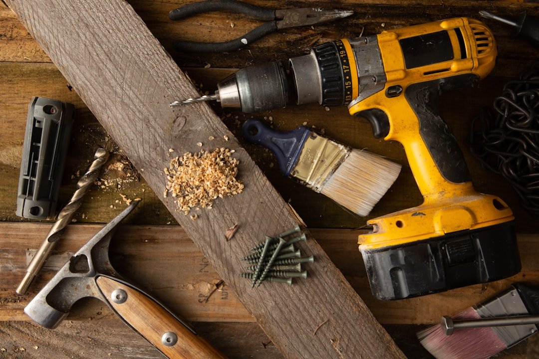 cordless drill and tools for camper setup