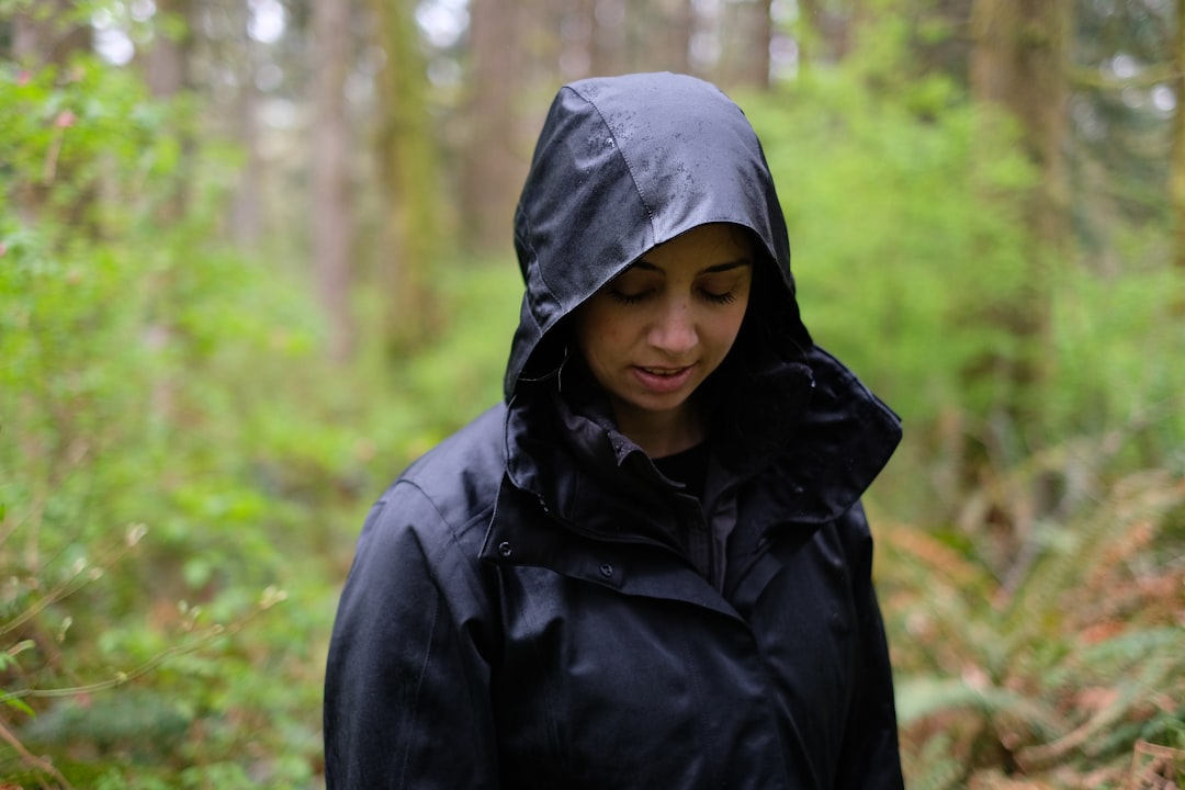 Lightweight packable rain jacket folded small