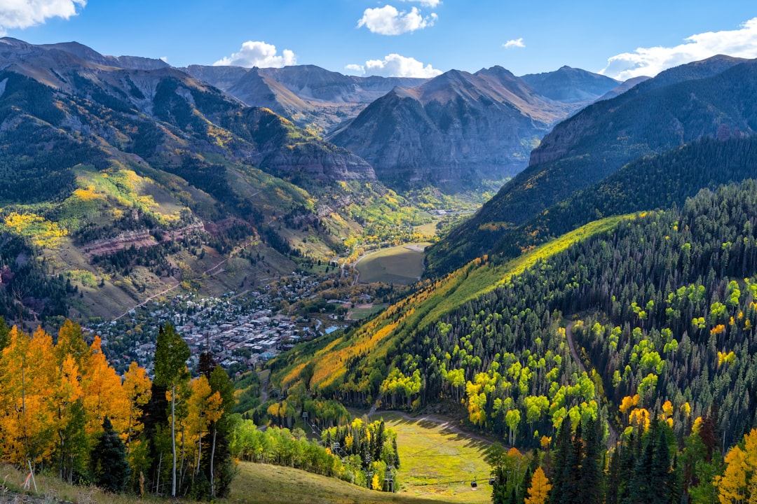 Telluride, Colorado mountain village surrounded by towering peaks